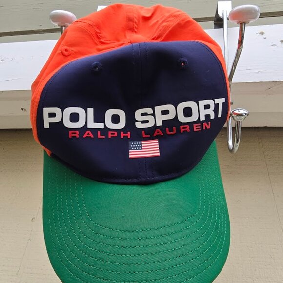 Polo Sport Nylon Hat - Bright Orange / Blue / Green  PRL Hat.   Ralph Lauren - Picture 7 of 8